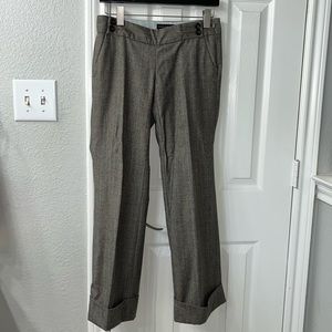 Plaid Wool Wide Leg Trousers Banana Republic Size P0